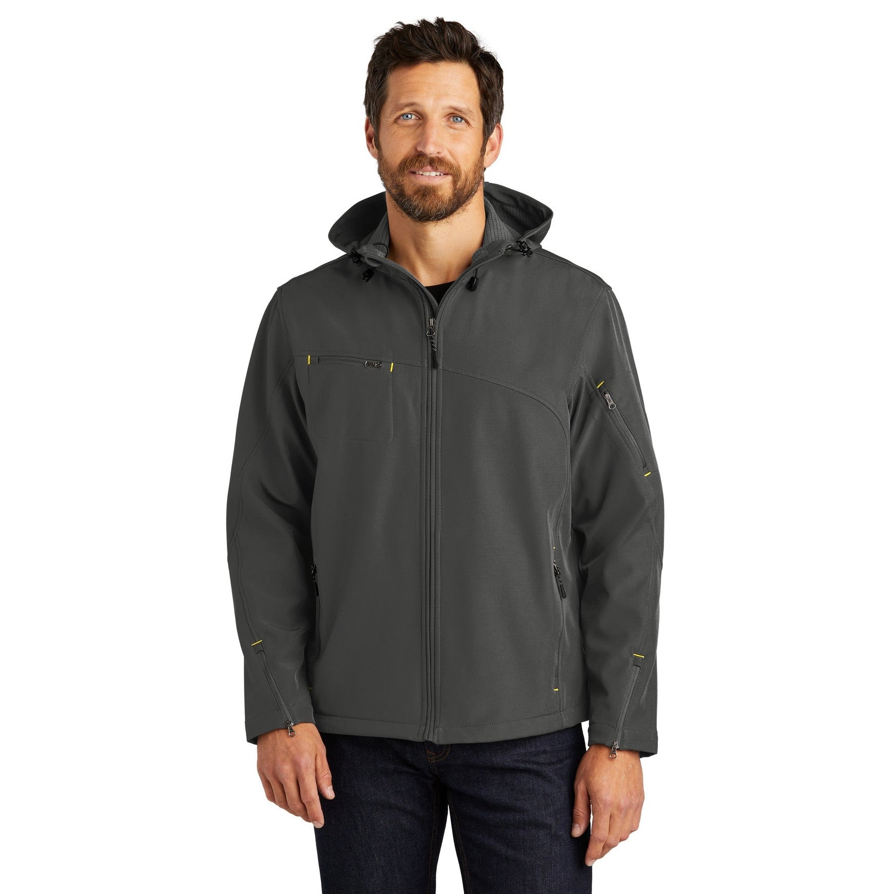 Port Authority-Port Authority® Textured Hooded Soft Shell Jacket. J706-MedTech-2